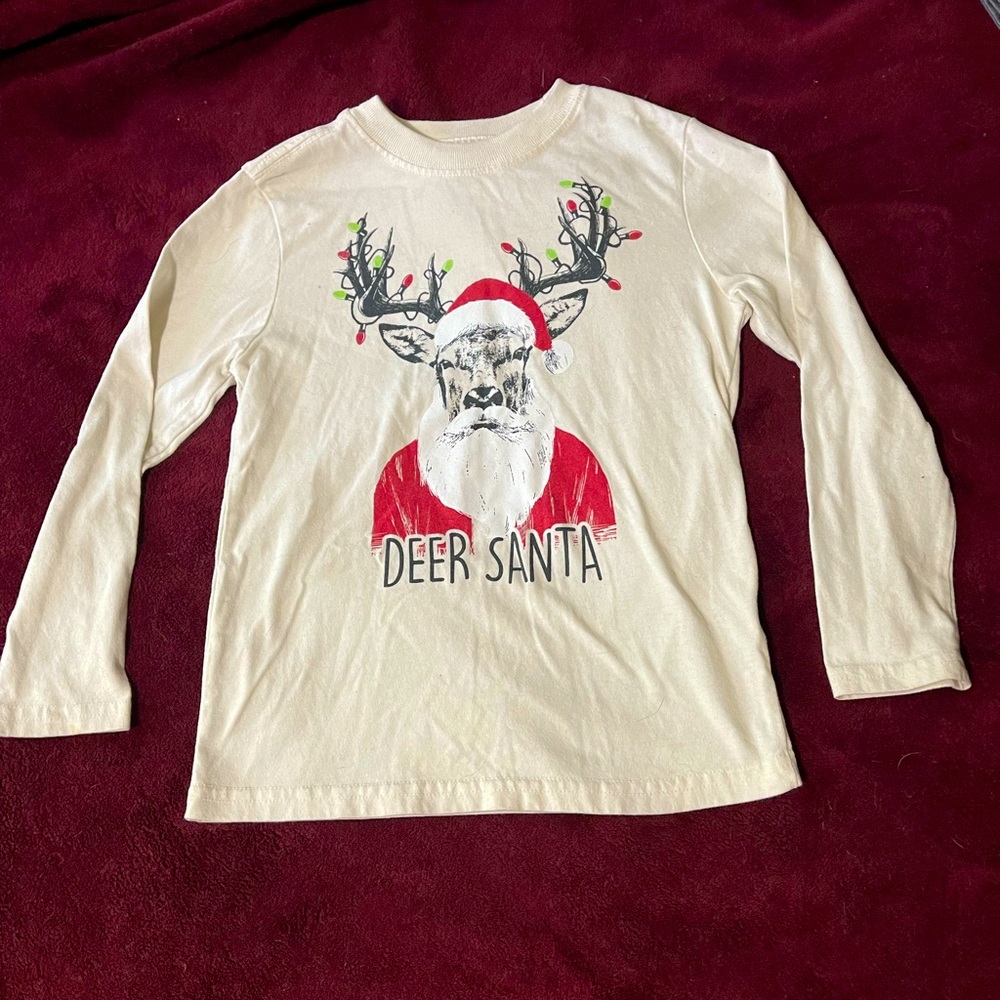 Holiday Time long sleeve “deer Santa” long sleeve shirt